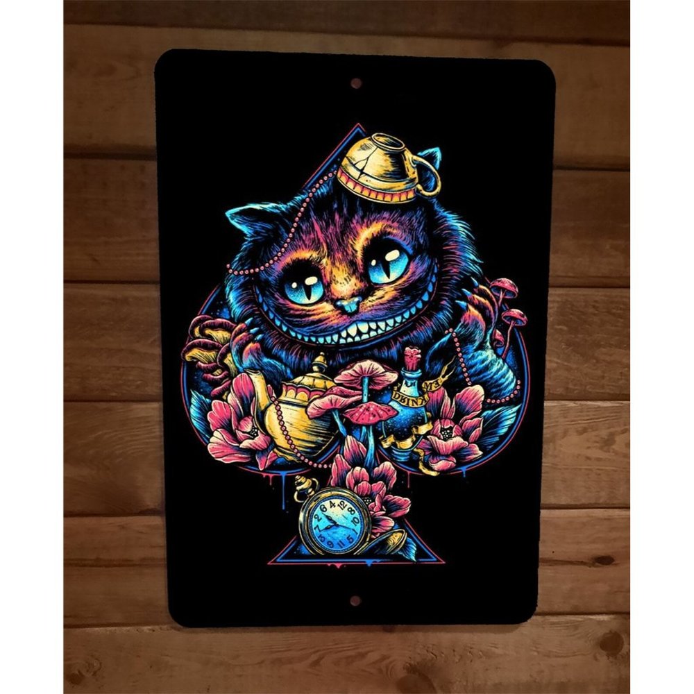 Cool Cheshire Cat Art 8x12 Metal‎ Wall Sign Poster Disney